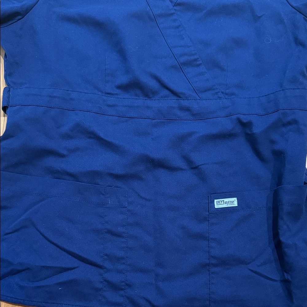 Grey's Anatomy Women's Navy Blue Scrub Top - Picture 2 of 3